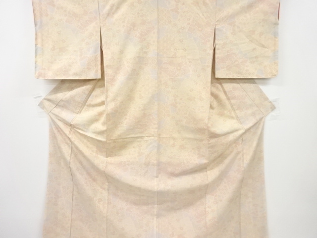 JAPANESE KIMONO / ANTIQUE KIMONO / SILK / TSUMUGI / WOVEN FLOWER